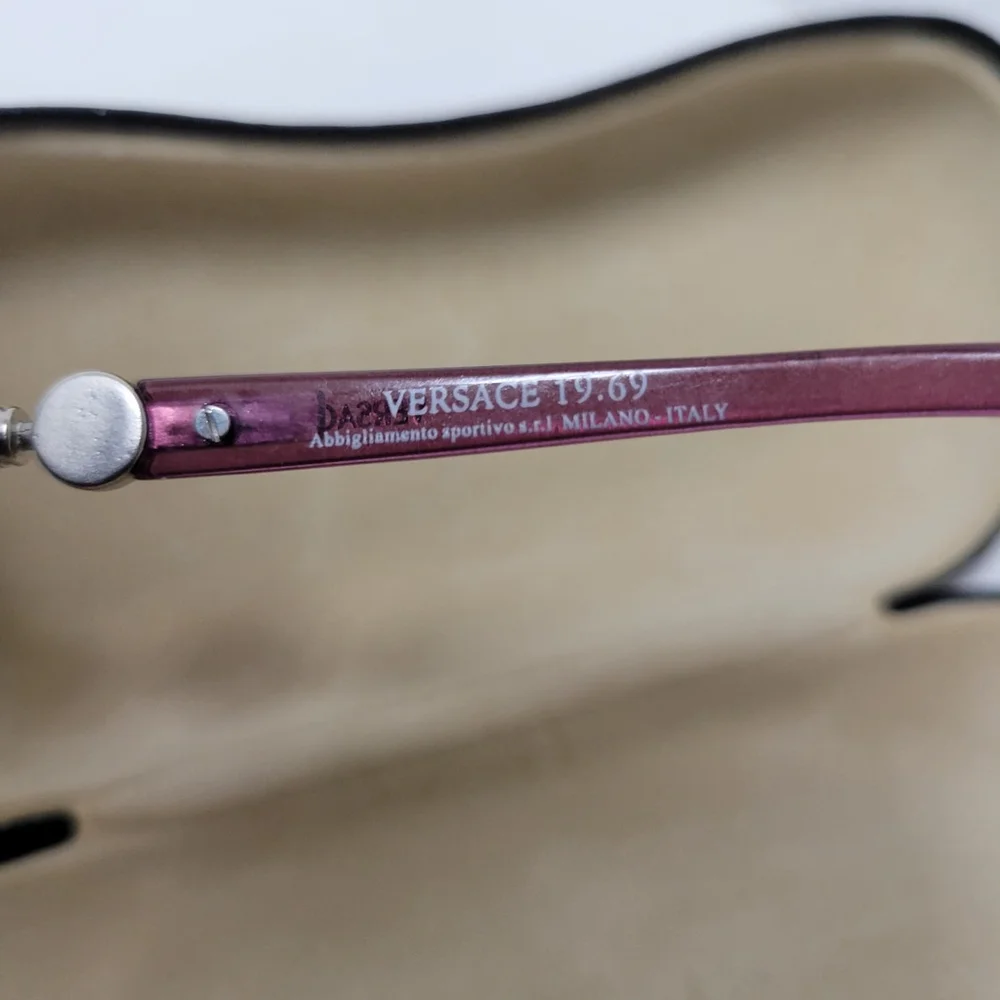 VERSACE Rhinestone Adult Unisex Sunglasses Eyewear Pink Brown Frame